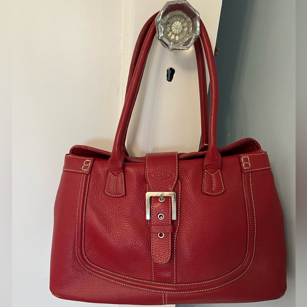 Tod’s Red Leather Handbag - tote style - great condition